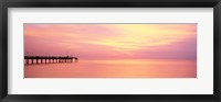 Sunset At Pier, Water, Caspersen Beach, Venice, Florida, USA Fine Art Print