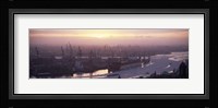 High angle view of container ships in the river, Elbe River, Landungsbrucken, Hamburg Harbour, Hamburg, Germany Fine Art Print