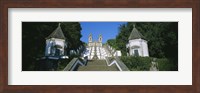 Low angle view of a cathedral, Steps of the Five Senses, Bom Jesus Do Monte, Braga, Portugal Fine Art Print