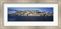Buildings at the waterfront, Serra do Pillar, Douro River, Porto, Portugal Fine Art Print