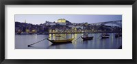 Boats In A River, Douro River, Porto, Portugal Fine Art Print