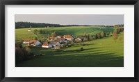 Switzerland, Jura Mountains, La Bosse, High angle view of cottages in a valley Fine Art Print