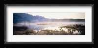 Lake with mountains in the background, Canadian Rockies, Alberta, Canada Fine Art Print