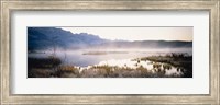 Lake with mountains in the background, Canadian Rockies, Alberta, Canada Fine Art Print