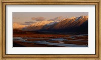 River along mountains, Rakaia River, Canterbury Plains, South Island, New Zealand Fine Art Print