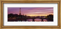 Bridge with the Eiffel Tower in the background, Pont Alexandre III, Seine River, Paris, Ile-de-France, France Fine Art Print