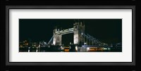 Bridge lit up at night, Tower Bridge, London, England Fine Art Print
