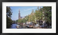 Church along a channel in Amsterdam Netherlands Fine Art Print