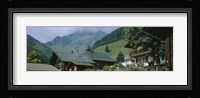 Low angle view of houses on a mountain, Muren, Switzerland Fine Art Print