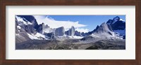 Snow Covered Peaks,Torres Del Paine National Park, Patagonia, Chile Fine Art Print