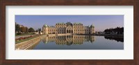Austria, Vienna, Belvedere Palace, View of a manmade lake outside a vintage building Fine Art Print