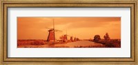 Windmills in Holland (Sepia) Fine Art Print
