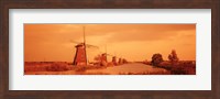 Windmills in Holland (Sepia) Fine Art Print