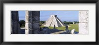 Pyramid in a field, El Castillo, Chichen Itza, Yucatan, Mexico Fine Art Print
