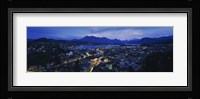 Aerial view of a city at dusk, Lucerne, Switzerland Fine Art Print