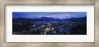 Aerial view of a city at dusk, Lucerne, Switzerland Fine Art Print