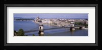 Aerial View, Bridge, Cityscape, Danube River, Budapest, Hungary Fine Art Print