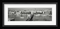 Chain Bridge Over The Danube River, Budapest, Hungary Fine Art Print