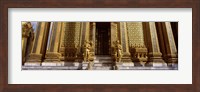 Low angle view of statues in front of a temple, Phra Mondop, Grand Palace, Bangkok, Thailand Fine Art Print