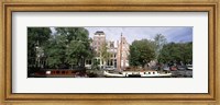 Netherlands, Amsterdam, Boats in canal Fine Art Print