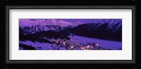 High angle view of a village, St. Moritz, Switzerland Fine Art Print