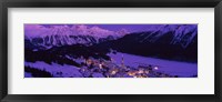 High angle view of a village, St. Moritz, Switzerland Fine Art Print