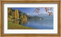 Switzerland, Canton Lucerne, Lake Vierwaldstattersee Vitznau, Panoramic view of mountains around a lake Fine Art Print