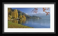 Switzerland, Canton Lucerne, Lake Vierwaldstattersee Vitznau, Panoramic view of mountains around a lake Fine Art Print