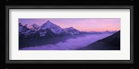 Switzerland, Swiss Alps, Aerial view of clouds over mountains Fine Art Print