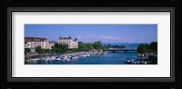High angle view of a harbor, Zurich, Switzerland Fine Art Print
