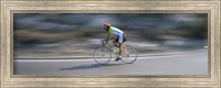 Bike racer participating in a bicycle race, Sitges, Barcelona, Catalonia, Spain Fine Art Print