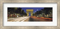 View Of Traffic On An Urban Street, Champs Elysees, Arc De Triomphe, Paris, France Fine Art Print