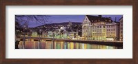 Switzerland, Zurich, River Limmat, view of buildings along a river Fine Art Print