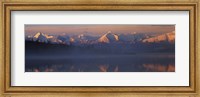 Reflection of snow covered mountain range in the lake, Denali National Park, Alaska, USA Fine Art Print