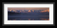 Reflection of snow covered mountain range in the lake, Denali National Park, Alaska, USA Fine Art Print