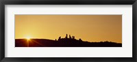 Silhouette of a town on a hill at sunset, San Gimignano, Tuscany, Italy Fine Art Print