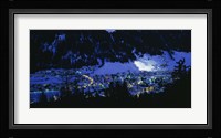 High angle view of a town, Davos, Switzerland Fine Art Print