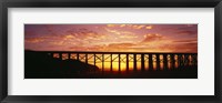 Silhouette of a railway bridge, Pudding Creek Bridge, Fort Bragg, California, USA Fine Art Print