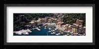 High angle view of boats docked at a harbor, Italian Riviera, Portofino, Italy Fine Art Print