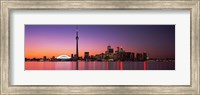 Reflection of buildings in water, CN Tower, Toronto, Ontario, Canada Fine Art Print
