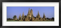 Temples in a field, Wat Chaiwatthanaram, Ayutthaya Historical Park, Ayutthaya, Thailand Fine Art Print