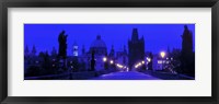 Charles Bridge, Prague, Czech Republic, Bright Blue Fine Art Print