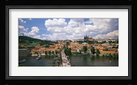Aerial view of Charles Bridge Prague Czech Republic Fine Art Print