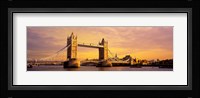 Tower Bridge London England with Orange Sky Fine Art Print