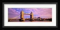 Tower Bridge London England with Purple Sky Fine Art Print