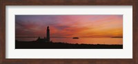 Silhouette of a lighthouse at sunset, Scotland Fine Art Print