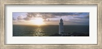 Lighthouse in the sea, Trevose Head Lighthouse, Cornwall, England Fine Art Print