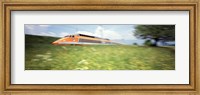 TGV High-Speed Train Moving Through Hills, Blurred Motion Fine Art Print