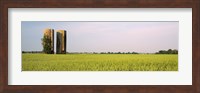 USA, Arkansas, View of grain silos in a field Fine Art Print