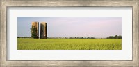USA, Arkansas, View of grain silos in a field Fine Art Print